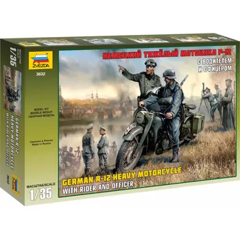 Volný čas Zvezda German R-12 Heavy Motorcycle with Rider 1:35 3632