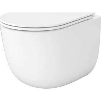Klozet Cersanit Remo wc mísa se sedátkem s pomalým sklápěním závěsná bez splachovacího kruhu s vírovým splachováním bílá lesk S4035-001