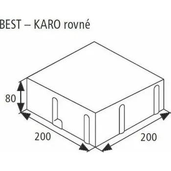 Dlažba BEST KARO výška 60mm antracitová rovné STANDARD