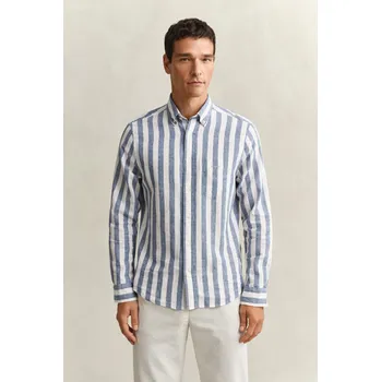 KOŠILE GANT REG COTTON LINEN STRIPE SHIRT VINTAGE BLUE