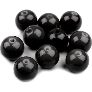 Skleněné voskové perly Ø8 mm, velké, 20B černá