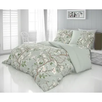 Povlečení Kvalitex Saténové povlečení LUXURY COLLECTION 140x200, 70x90cm JARO zelené Bettwäschegröße: 1+2, 240x200, 70x90cm