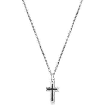 Náhrdelník Ocelový pánský náhrdelník s křížkem Charisma SHS01 S Agapo