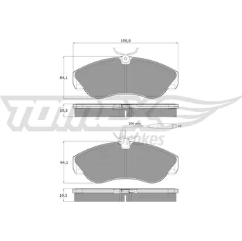 Brzdová destička Sada brzdových destiček, kotoučová brzda TOMEX TX 11-73