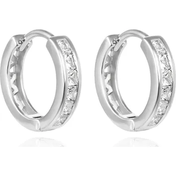 Náušnice Blyštivé kruhové náušnice ze stříbra AGUC3469 Agato