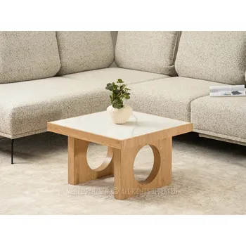 Konferenční stolek Konferenční stolek RICOS - bílý mramor / dub