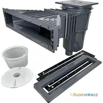 Superskimmer široký VA 17,5 l do fólie tmavě šedý, otvor 495x80 mm