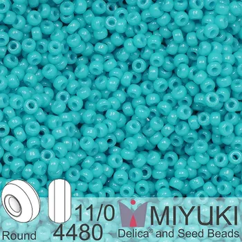 Korálek Korálky Miyuki Round 11/0. Barva 4480 Duracoat Dyed Opaque Underwater Blue. Balení 5g