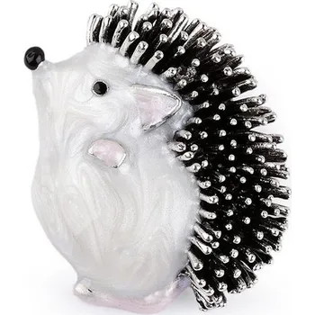 Brož Brož ježek - 3 bílá platina