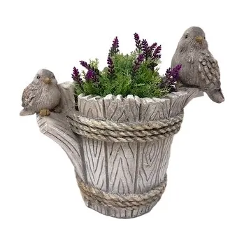 Zahradní dekorace Obal MG vědro s ptáčky