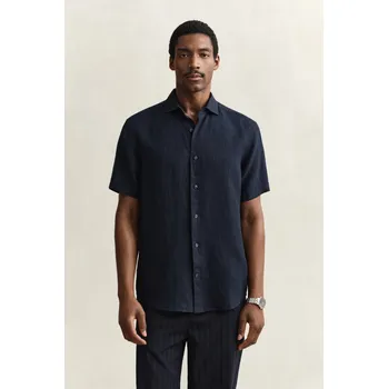 KOŠILE GANT REG LINEN SS SHIRT EVENING BLUE