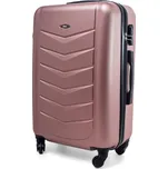 Rogal Zlato-růžový elegantní odolný kufr na kolečkách Armor -