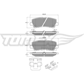 Brzdová destička Sada brzdových destiček, kotoučová brzda TOMEX TX 18-97