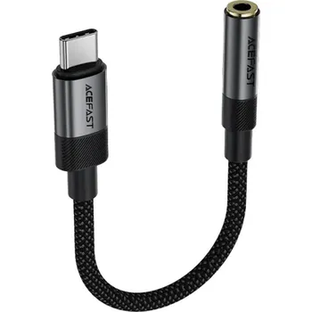 Audio kabel Acefast - Audio adaptér (J12) - Type-C samec na jack 3,5 mm samice, Plug & amp; Play, vysoce věrný zvuk, bez zpoždění, 15 cm - černý