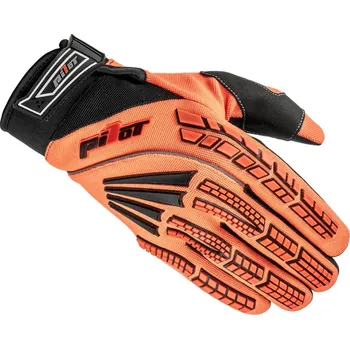 Moto rukavice Motokrosové rukavice Pilot Pioneer fluo oranžovo-černé S