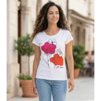 Dámské tričko Dámské tričko ALTISPORT ALW189122 BÍLÁ/RŮŽOVÁ S