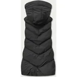 J.STYLE Dlouhá černá dámská vesta s kapucí (5M788-392)