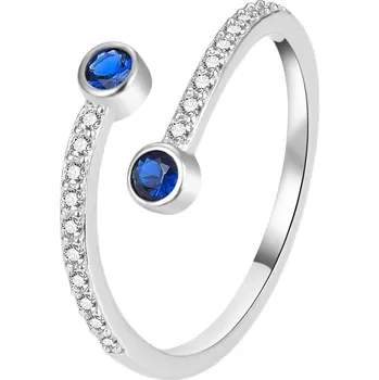 Prsten Moderní otevřený stříbrný prsten se zirkony AGT-R61BL Agato / Obvod: 52 mm - 52 mm