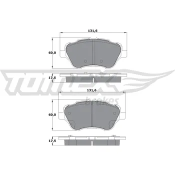 Brzdová destička Sada brzdových destiček, kotoučová brzda TOMEX TX 17-16