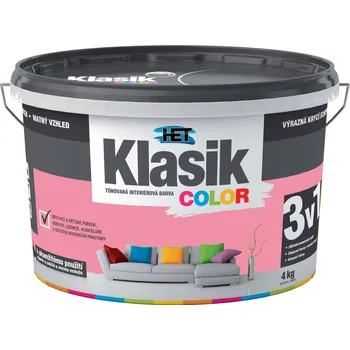barva na zeď Het Klasik Color malířská barva, 0837 růžový, 4 kg