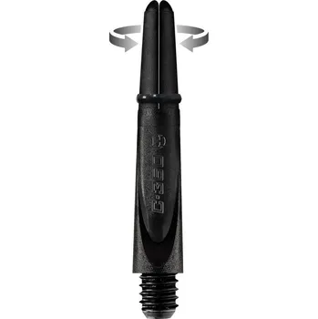 Násadky na šipky Harrows Carbon 360 černé, krátké 33mm, otočné