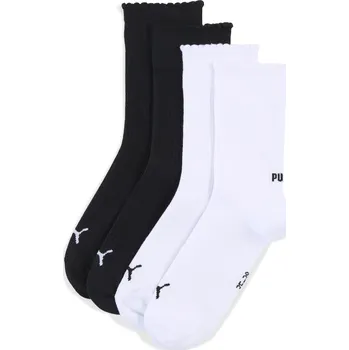 Dámské ponožky Dámské ponožky 2-pack PUMA WOMEN SCALLOP EDGE SOCK 947221-01 WHITE / BLACK 39-42