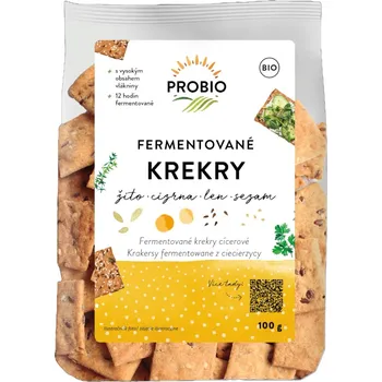 Příloha PROBIO Krekry fermentované žito, cizrna, len, sezam BIO 100 g