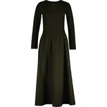 ŠATY GANT MIDI JERSEY WOVEN COMBO LS DRESS GREEN LAGOON