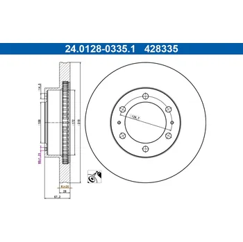 Brzdový kotouč Brzdový kotouč ATE 24.0128-0335.1