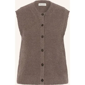Dámská vesta Marc O'polo Dámská Pletená Vesta Z Bouclé, tmavě hnědá, 44