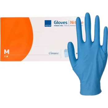 Vyšetřovací rukavice ABENA Rukavice vyš.Nitril Clas.M nepudr.modré 30ks