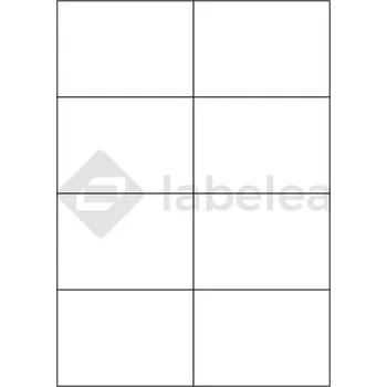 Samolepící etiketa Labelea Samolepicí etikety 105x74 mm lesklé bílé papírové, na archu A4, pro laserový tisk, Barva etiket Bílá, Počet archů v balení 100 EPL105074W008S