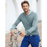 Blancheporte Pulovr s výstřihem do V, 100% akryl bledě modrý