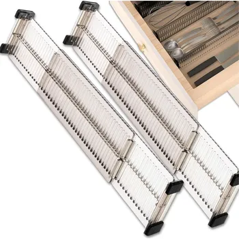 Organizér oblečení Camerazar Nastavitelná dělicí příčka zásuvek, sada 2 ks, organizér, přepážka