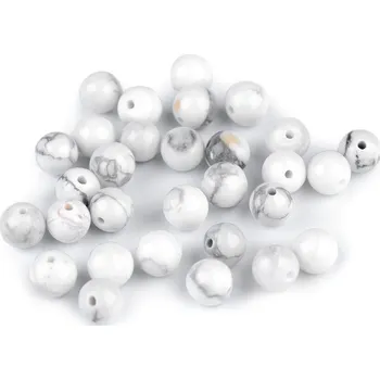 Korálek Howlit, minerální korálky Ø6 mm, velké, howlit