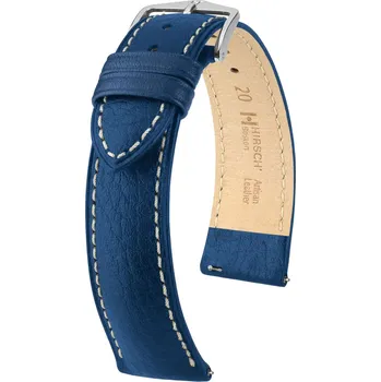 Řemínek na hodinky Kožený řemínek Hirsch Boston L 01302080-2, modrý, teletina, délka L, Quick Release
