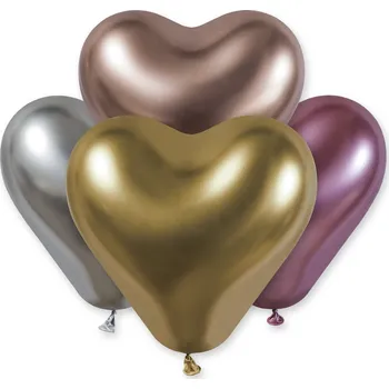 Balónek Svet balonku Balónek chromový srdce 25 cm Shiny mix 25 ks