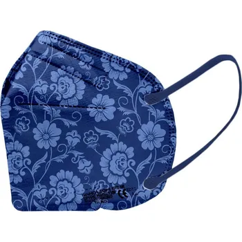 respirátor 5X Český ultratenký NANO respirátor FFP2 - Modro modré květy