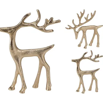 Vánoční dekorace Dekorace hliník 155x30x160mm sob na postavení mix, zlatá