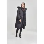 Urban Classics Dámský oversize kabát z umělé kožešiny blk/blk