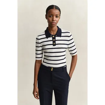 Dámský svetr SVETR GANT STRIPED KNIT RUGGER EVENING BLUE