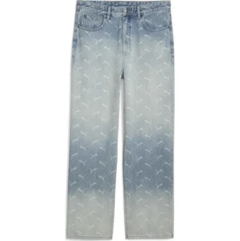 Pánské kalhoty Pánské kalhoty PUMA ROCKY LASER MONOGRAM DENIM 633428-01 FADED DENIM/AOP 33