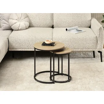 Konferenční stolek Set konferenčních stolků JACEK S - dub sonoma / černý