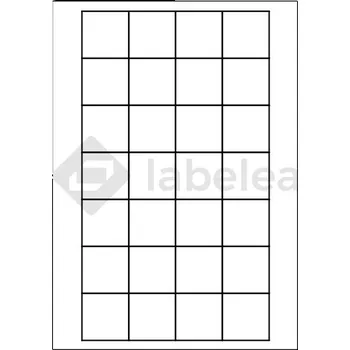 Samolepící etiketa Labelea Samolepicí etikety 40x40 mm bílé papírové, na archu A4, pro laserový a inkoustový tisk, Barva etiket Bílá, Počet archů v balení 100 EPS040040W028S