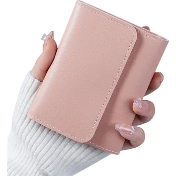 Peněženka Malá dámská peněženka 11,5 x 9 x 1,5 cm Zavírání na sponu Umělá kůže Více barev Kompaktní řešení pro každodenní nošení růžová