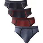 Blancheporte Sada 4 slipů s kontrastním vysokým pasem modrá