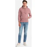 Ombre Mens BASIC cotton sweatshirt kangaroo hoodie - dark pink