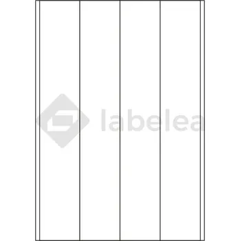 Samolepící etiketa Labelea Samolepicí etikety 50x297 mm bílé papírové, na archu A4, pro laserový a inkoustový tisk, Barva etiket Bílá, Počet archů v balení 100 EPY050297W004S