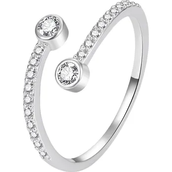 Prsten Něžný otevřený stříbrný prsten se zirkony AGT-R62W Agato / Obvod: 52 mm - 52 mm