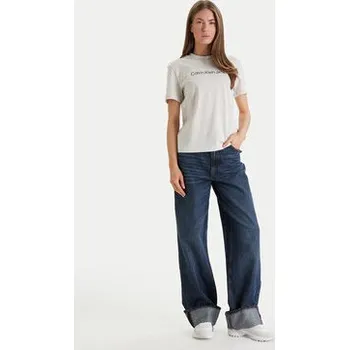 Pánská móda Calvin Klein Jeans T-Shirt LV047C912G Béžová Regular Fit XL